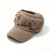 Nueva gorra de béisbol abierta para otoño e invierno para deportes al aire libre, gorro de punto adelgazante, elegante y versátil gorro de lana de moda para mujer