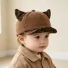 Gorro Lindo para Bebé Otoño Invierno Retro Pana Ala Suave Gorra de Béisbol Unisex Bebé Ala Corta Cálido Gorra Pico de Pato Moderna