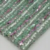 Tela Bordada de Malla con Lentejuelas Rectas Pieza Colgante de 5 mm Tela Bordada Fantasía con Lentejuelas
