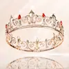 Moda Barroca Liga de Metal Cristal Coroa Completa para Homens Festa de Aniversário Baile Headwear Coroa Masculina