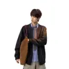 Cardigan Tricot Retrô Americano com Zíper Duplo Masculino e Feminino Outono Novo Estilo Preguiçoso Malhas Top Simples Solto