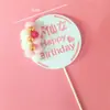 Pastel de Cumpleaños Toppers Temática Rosa Pequeña Princesa Hada Flor Nube Inserts Cumpleaños de Cien Días Arcoíris Escribible