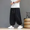 Pantalones ligeros de seda de hielo de secado rápido para hombre 2026 verano estilo chino jogger pantalones deportivos talla grande sueltos pantalones tipo linterna