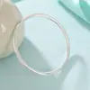 Pulsera Minimalista y Elegante para Mujer, Diseño de Nicho, Anillo Liso de Alto Grado Estilo Antiguo, Pulsera de Joyería de Aleación de Zinc Plateada