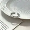 Anillo geométrico simple de estilo japonés y coreano para mujer, con abertura para el dedo y paisaje frío, estilo blogger.