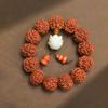 Nepal Carne frita estilo Xizang, jade, pulpa recubierta, diamante, cadena de mano tejida DIY, collar de cuentas budistas, hombres y mujeres, juego de texto en placa
