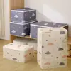 Bolsa para edredón de algodón grueso para nube, bolsa organizadora de ropa plegable, bolsa de mano con cremallera, ventana visible, bolsa de almacenamiento para armario de ropa