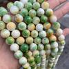Cuentas sueltas naturales retro de punto transfronterizo accesorios de joyería DIY jade persa redondo verde amarillo pulsera productos semiacabados
