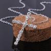 Zhenrong cristal pingente cruz prata banhado colar moda feminina europeu e americano popular joias de comércio exterior fornecimento
