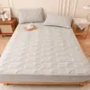 Lençol de Elástico Acolchoado 100% Algodão Peça Única Espessado Antiderrapante Capa de Colchão Totalmente Envolvente Capa Protetora Capa de Cama à Prova de Poeira