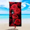 Toalha de Praia Floral Colorida Microfibra Secagem Rápida Absorvente Toalha de Banho Toalha de Praia Planta Tropical Toalha de Praia Floral