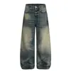 G6903 Jeans Casuais Masculinos Scimitar High Street Americano Masculino e Feminino Retro de Alta Qualidade Design Antigo Padrão Bigode