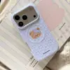 Funda de oso de dibujos animados con estampado de leopardo adecuada para Apple 18 Pro Max, iPhone 17 magnético, 16 con soporte, 15 lindo