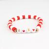 Amor Transfronterizo Arcilla Polimérica Suave Pulsera de San Valentín Juego Rosa Enanos Cuentas de Alfabeto Acrílico Pulsera Joyería para Mujeres