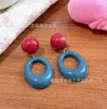Pendientes Franceses Retro Estilo Hong Kong Blanco Cremoso Exagerados Pendientes de Pintura al Óleo Perezosa Pinza para Oreja para Mujer