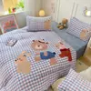 Promoção Quente de Inverno Roupa de Cama Conjunto de Quatro Peças Pelúcia Dupla Face Espessada Leite Fleece Quente Roupa de Cama para Dormitório Quarto Capa de Edredom Conjunto de Três Peças