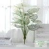 Viajero de hoja plátano palma Areca hoja de tortuga plástico planta verde pequeña con hierba manojo único flor artificial planta en maceta decoración paisajismo