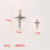 Colgante Cuadrado de Aleación Estilo Coreano con Estrella Cruzada Incrustada de Pedrería, Nuevo y Moderno Accesorio de Materiales para Joyería DIY
