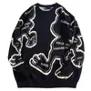 Popular en Internet Nuevo Suéter de Invierno para Hombre Cuello Redondo Cuello Alto Oso de Dibujos Animados Suéter de Punto Suéter Cálido Camiseta Base para Adolescentes