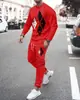 Conjunto deportivo casual de dos piezas para hombre, europeo y americano, para otoño e invierno, con cárdigan con capucha y estampado degradado 3D