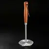 Amassador de batatas de aço inoxidável com cabo de madeira, para esmagar e amassar batatas, adequado para uso doméstico, preparação de papinhas para bebês e como ferramenta manual de cozinha