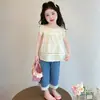 Conjunto de Verano para Niñas 2026 Nuevo Elegante de Moda Ropa de Verano Infantil para Niñas, Pantalones de Verano Súper Lindos, Estilo Delgado