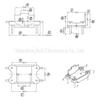 HX-034 anel magnético BASE indutância 2+2 pino transformador esqueleto tamanho linha espaçamento 20.3mm plástico branco