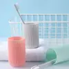 Copo de Enxaguante Bucal Criativo para Viagem Copo Minimalista Moderno para Escova de Dentes Conjunto Portátil de Porta-Escova de Dentes para Viagem Caixa de Armazenamento para Escova de Dentes