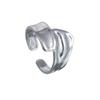Anillo ajustable con apertura de acero de titanio y ondas de agua para mujer, popular en Europa y América, con explosiones griegas de Amazon.