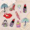 Acessórios de vestuário Adesivos de pano Adesivos adesivos Acessórios Guarda-chuva Batom Crachá Adesivo Adesivo Etiqueta de bordado de computador