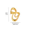 Anillo de Acero Inoxidable con Línea Geométrica, No se Desvanece, Diseño de Apertura Ajustable para Mujer, Joyería de Mano Transfronteriza Europea y Americana