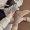 Calcetines sin costuras para mujer, engrosados y de caña alta para primavera y otoño, calcetines holgados para maternidad, calcetines holgados de color liso versátiles estilo japonés, calcetines largos Maillard