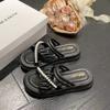Nuevas Pantuflas de Perla de Eva con Suela Gruesa para Uso en Exteriores, Moda de Verano de Alta Gama para Mujer, Sandalias de Plástico Coreanas Estilo Chanel