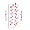 Venta al por mayor de enredadera de frutas rojas artificiales transfronteriza desde la fábrica de origen, Guirnalda de bayas navideñas artificiales de venta caliente en Amazon para decoración del hogar