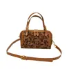 Bolso de mano de moda nuevo y versátil con estampado de diamantes para mujer, bolso tipo Boston de diseño elegante, bolso ligero para damas