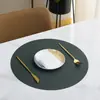 Fabricante Direto de Jogo Americano Redondo Personalizado de Couro PU Tapete de Mesa Tapete Isolante de Temperatura Constante Tapete Tigela da Vida Tapete de Piquenique Estilo Camping