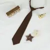 Jk Corbata de Lazo para Hombre Color Sólido Estilo Japonés Sin Nudo Cuello Plano para Mujer Combinación Perfecta Estilo Escolar de Pareja Uniforme