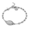Pulseira de Contas Amazon Cross-Border Fashion com Pingente de Cruz em Aço Inoxidável Pulseira Ajustável para Mulheres