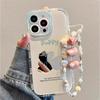 Funda de Conejo de Dibujos Animados Adecuada para Apple 17 Funda de Teléfono iPhone 15 Plus Superficie de Espejo 13 Promax Cobertura Completa 14 Anticaída 16