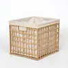 Cesta Plegable para Guardar Ropa, Caja de Almacenamiento para Juguetes, Caja de Almacenamiento de Gran Capacidad, Cesta de Almacenamiento de Paja Sintética y Mimbre Sintético