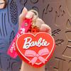 Cartoon Barbie boneca moeda bolsa chaveiro feminino armazenamento criativo saco chaveiro carro saco pingente pequeno presente