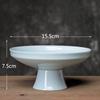 Cerámica China Flor de Loto Plato Alto para Frutas Plato para Bocadillos de Té Plato para Pasteles Bandeja para Frutas Frutas Secas Plato de Postre Creativo para el Hogar