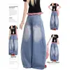 Jeans Wide-Leg de Cintura Alta Estilo Dopamina com Design que Achata a Barriga Nova Moda Roupa de Garota Popular Que Faz as Pernas Parecerem Mais Longas