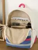 Mochila Nueva de Aspecto Elegante Estilo Chica de Dibujos Animados Estilo Japonés Ins Pequeña Fresca Empalme de Color Contrastante Mochila para Estudiante de Secundaria