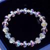 Novo 2024 feminino coreano simples personalidade cristal pulseira com contas pulseira elástica atacado cristal Pujiang