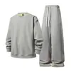 Sudadera de Diseño Estilo Americano Traje Deportivo para Hombre 2026 Otoño Moda Pantalones de Chándal Rectos Conjunto Casual Holgado de Dos Piezas para Hombre