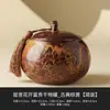 Tarro de Té Clásico Marrón-Amarillo Cerámica Frasco Grande de Almacenamiento Tarro de Té Sellado a Prueba de Humedad Hogar Frasco de Almacenamiento Retro