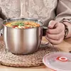 Tazón Instantáneo para Fideos de Acero Inoxidable con Tapa, Tazón para Sopa de Fideos, Lonchera para Dormitorio Estudiantil, Tazón de Arroz para Comedor, Taza de Comida Rápida para Fideos Instantáneos