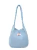 Bolsa de Mão Estilo Coreano Transfronteiriça 2025 Feminina Primavera e Verão Versátil Cor Pura Bolsa de Mão de Tricô Diária Bolsa de Pulso/Ombro Peluda