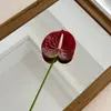 Flor Artificial de Anturio Falso Impresa en 3D Anturio de Fuego Decoración de Salón de Bodas Decoración del Hogar Planta Verde Artificial Fabricante de Flores Falsas